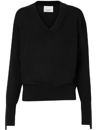 Shop Burberry v-neck knitted jumper with Express Delivery - FARFETCH