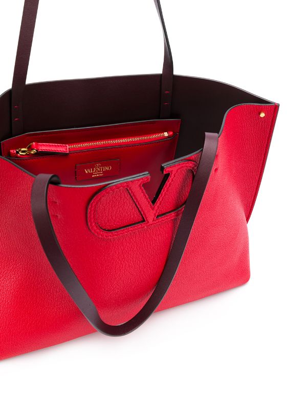 valentino red tote bag