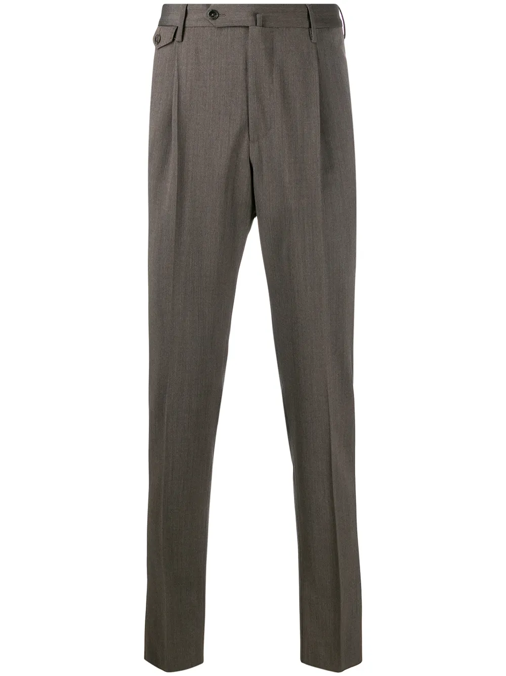 Pt01 Tapered Tailored Trousers In Braun