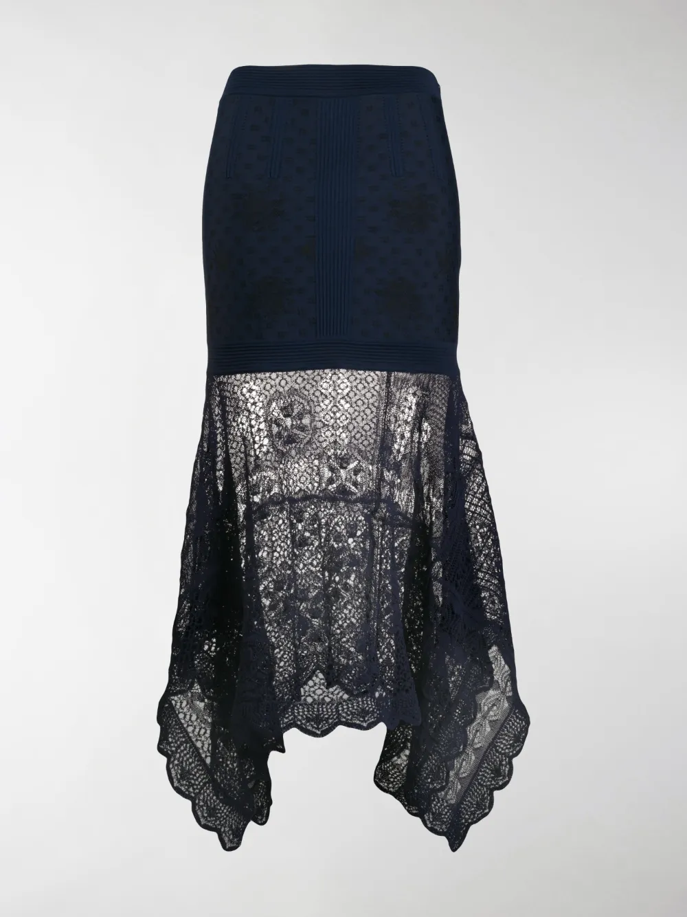 ALEXANDER MCQUEEN FLORAL LACE LAYERED MIDI SKIRT,622719Q1AN314655594
