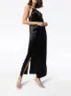 Khaite Leandra deep V-neck satin dress