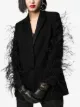 Valentino feather-sleeve blazer jacket