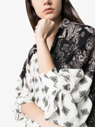 panelled paisley-print shirt展示图