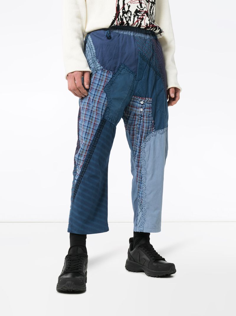 Shop By Walid Marek Patchwork Print Trousers In Blue