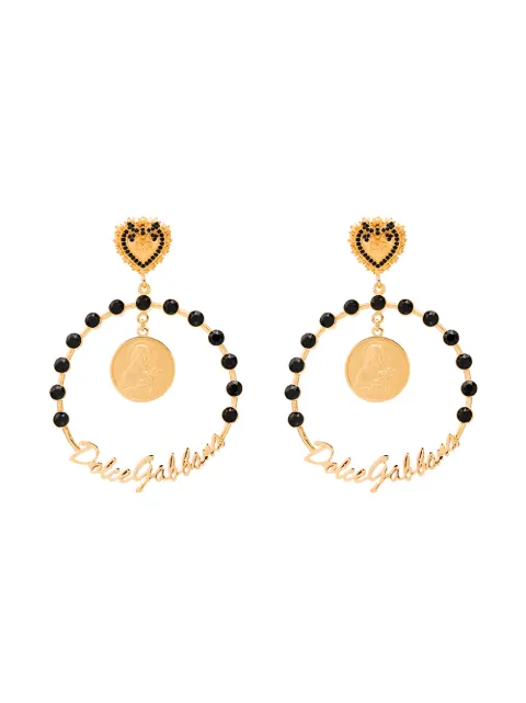 Dolce & Gabbana large embellished drop hoops