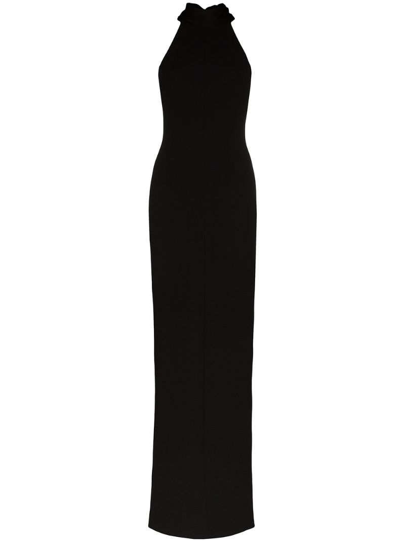 Solace London Dahlia Halterneck Maxi Dress In Black | ModeSens