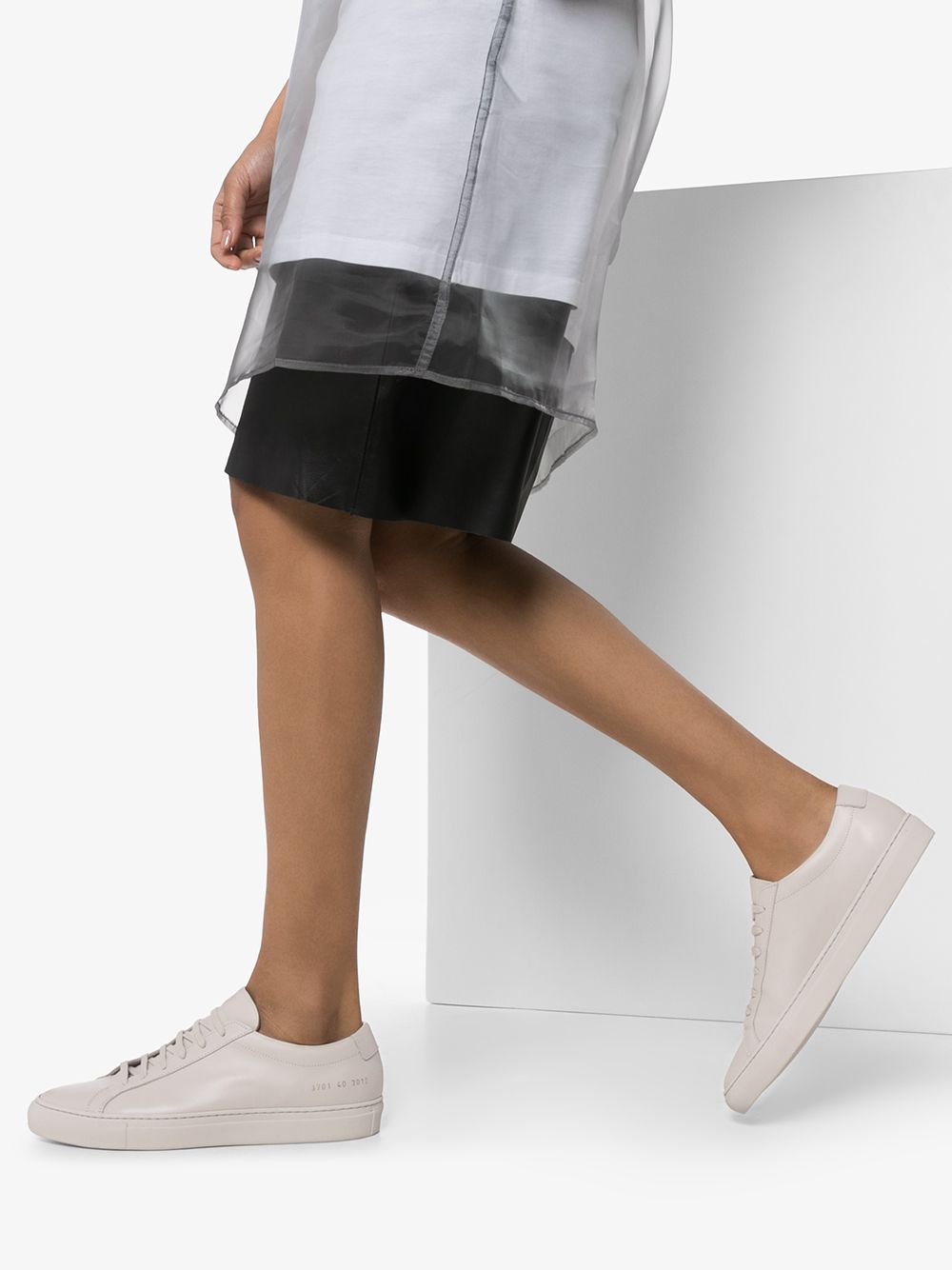 фото Common projects neutral achilles leather sneakers