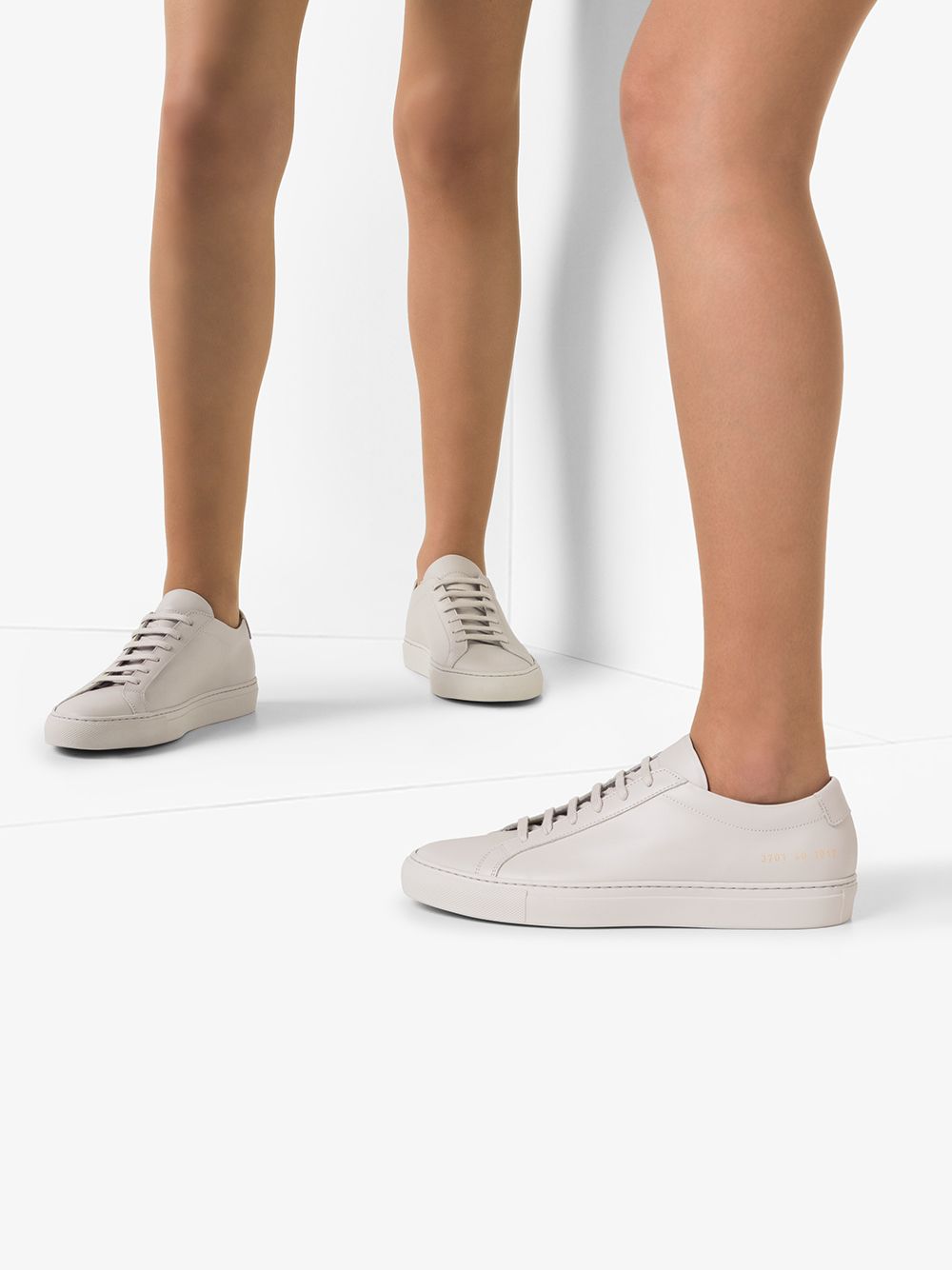 фото Common projects neutral achilles leather sneakers