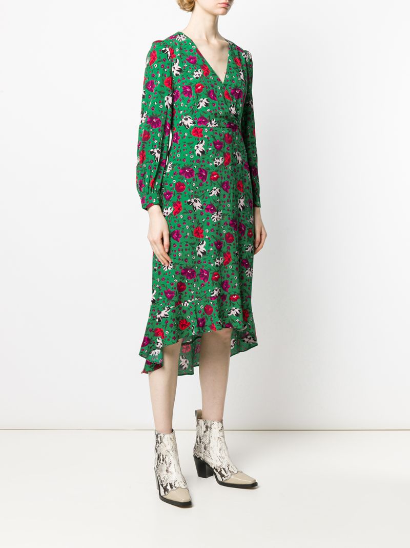 Shop Ba&sh Floral Print Midi Dress In Green