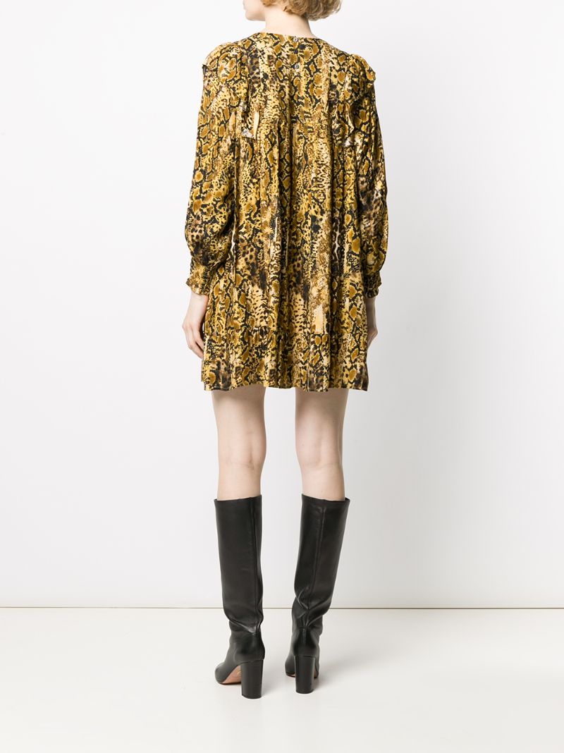 Shop Ba&sh Snake Print Shift Dress In Yellow