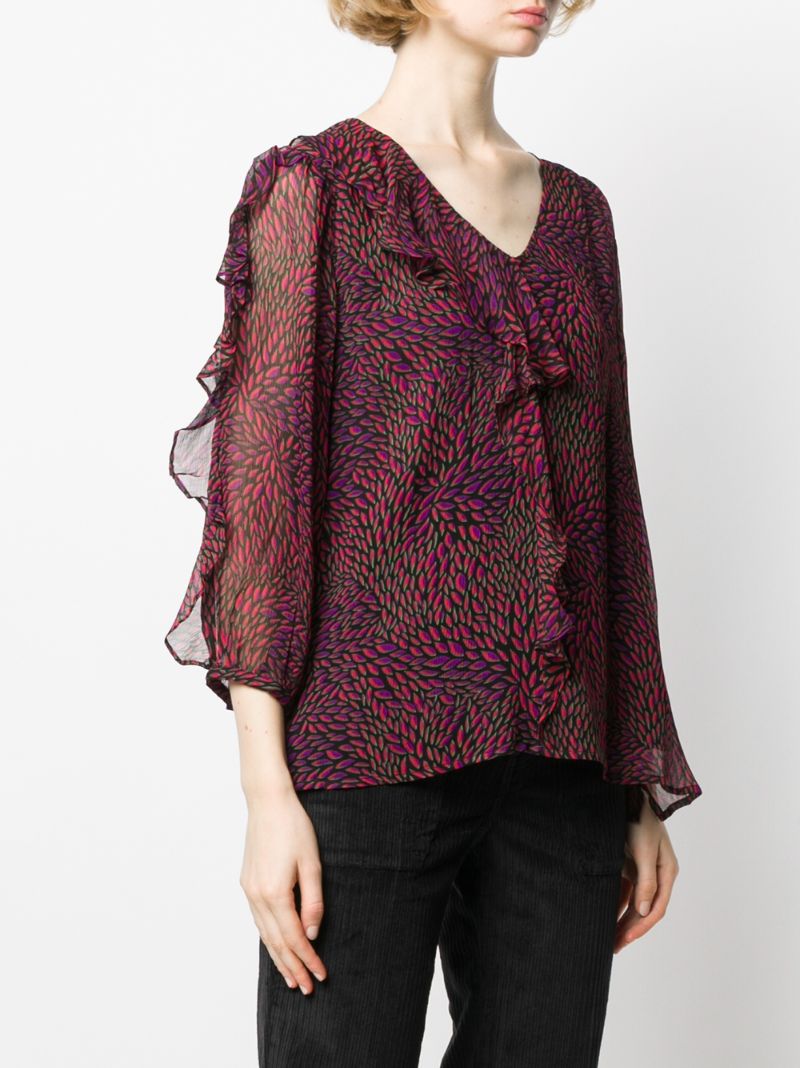 Shop Ba&sh Ruffled Shift Blouse In Purple