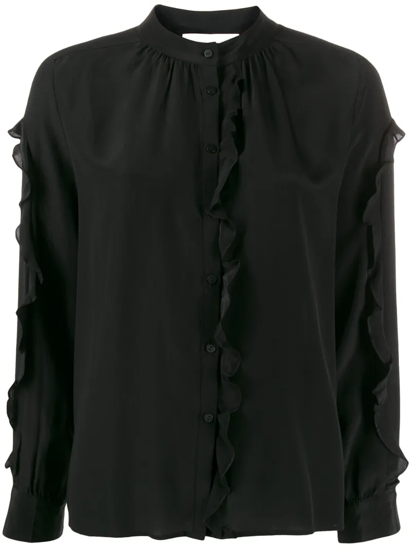 Ba&sh Ruffle Trim Blouse In Black