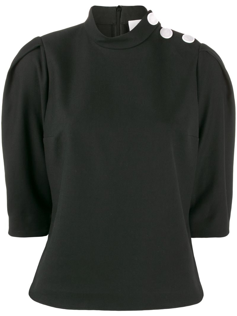 Ba&sh Piz Statement Blouse In Black