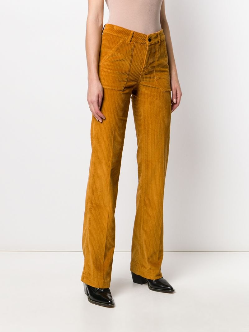 Shop Ba&sh High Waisted Corduroy Trousers In Orange