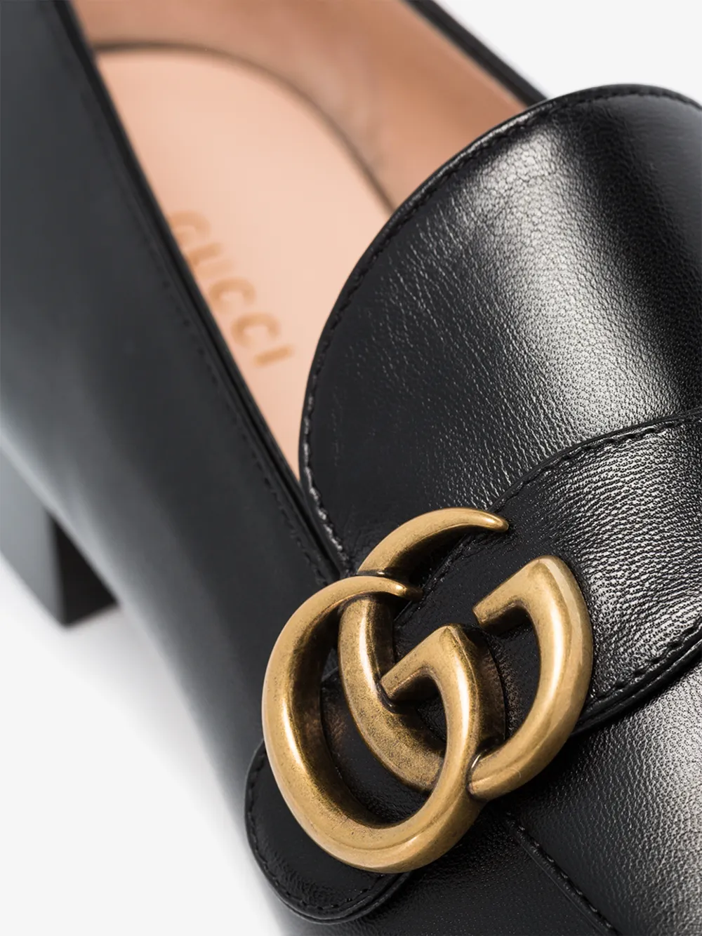 GUCCI GUCCI BLACK GG MARMONT LEATHER LOAFERS,602496C9D0014656848