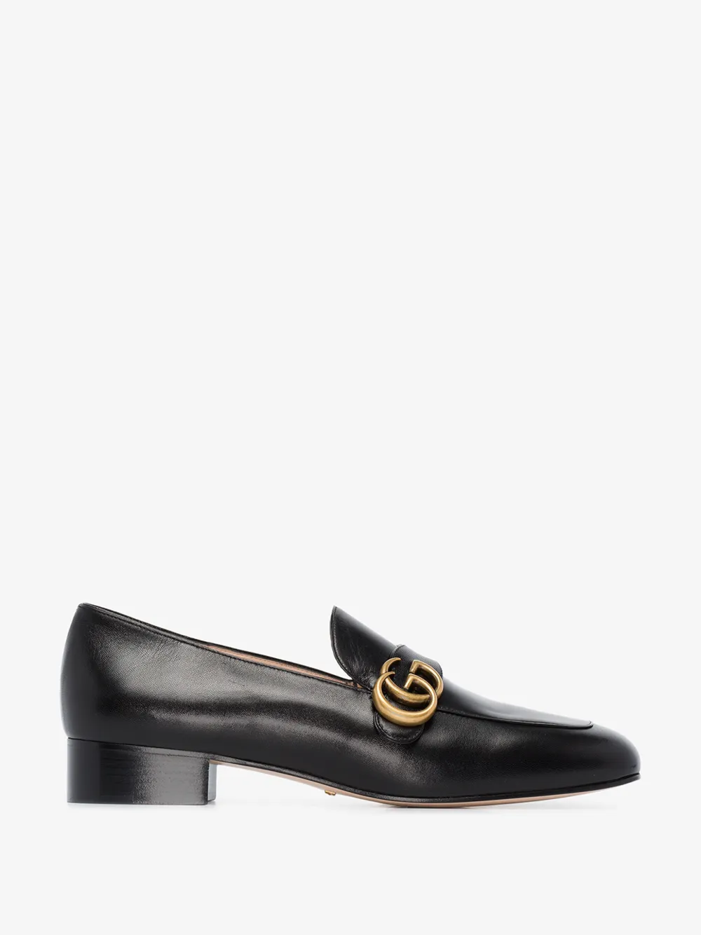 GUCCI GUCCI BLACK GG MARMONT LEATHER LOAFERS,602496C9D0014656848
