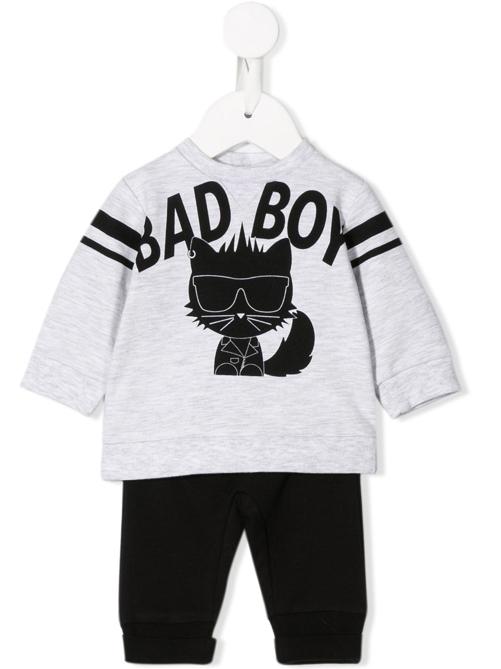 Shop Karl Lagerfeld Bad Boy Tracksuit Set In Grey