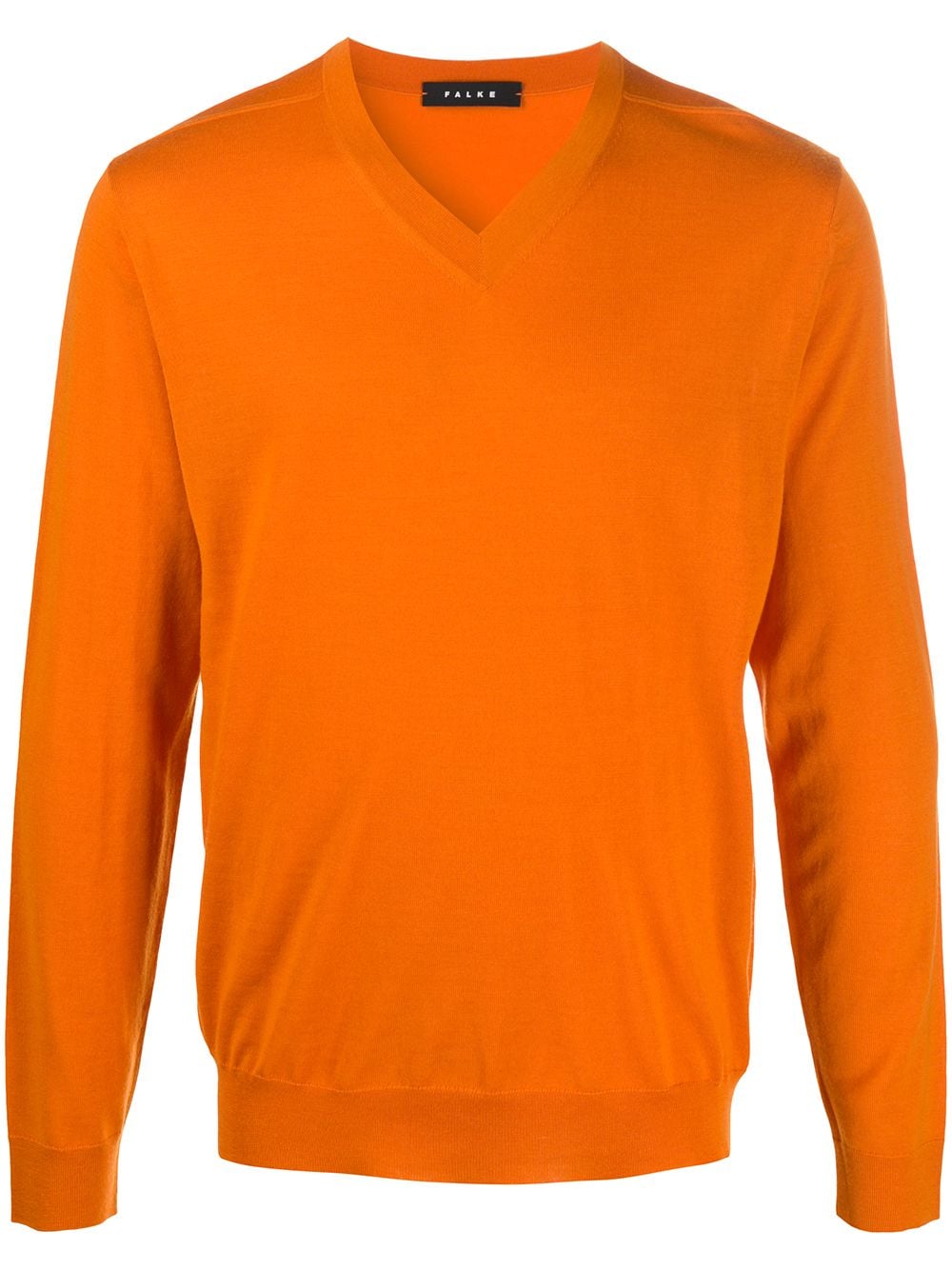 Falke V-neck Knit Pullover In Orange