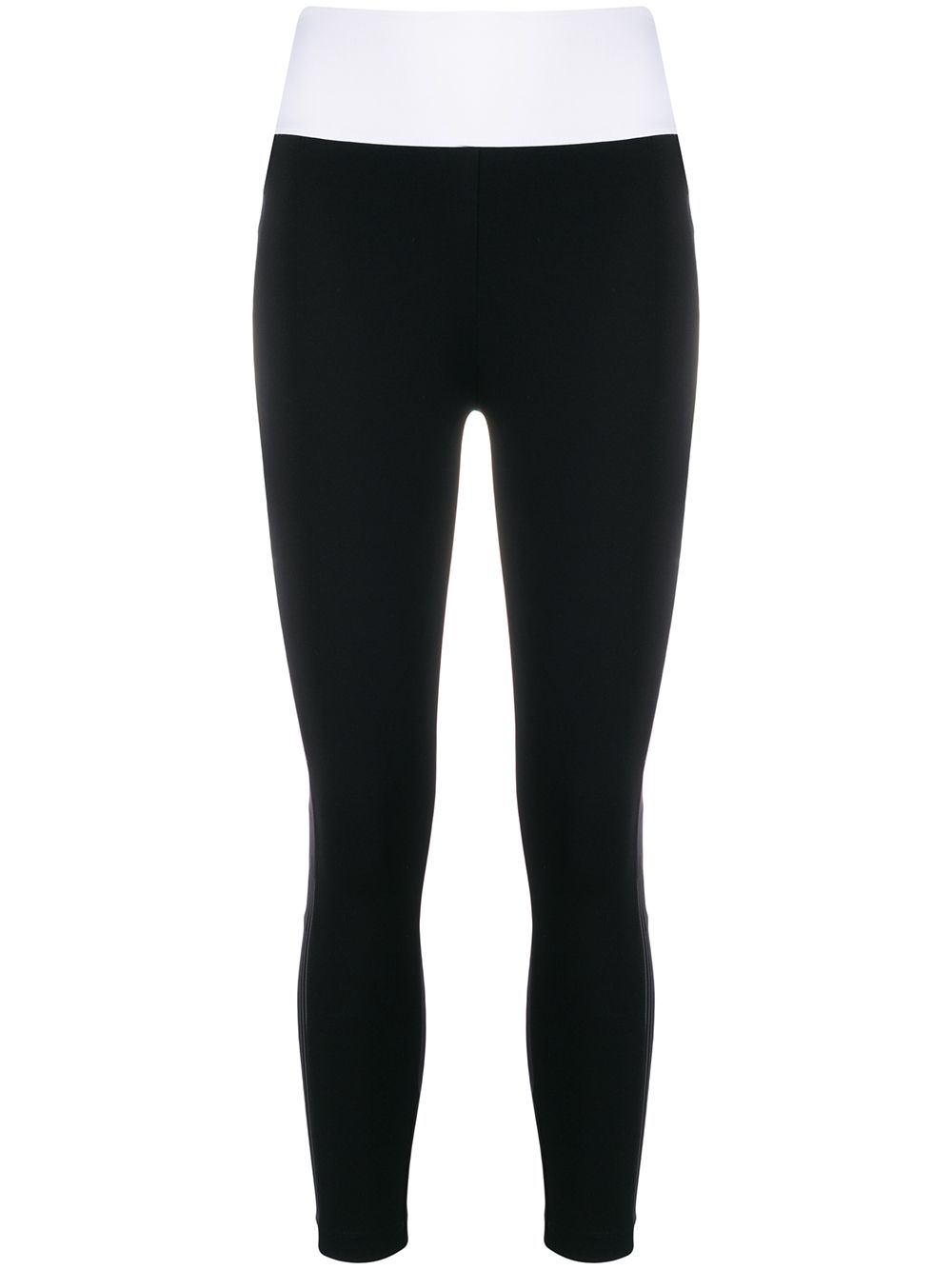 black leggings with white side stripe