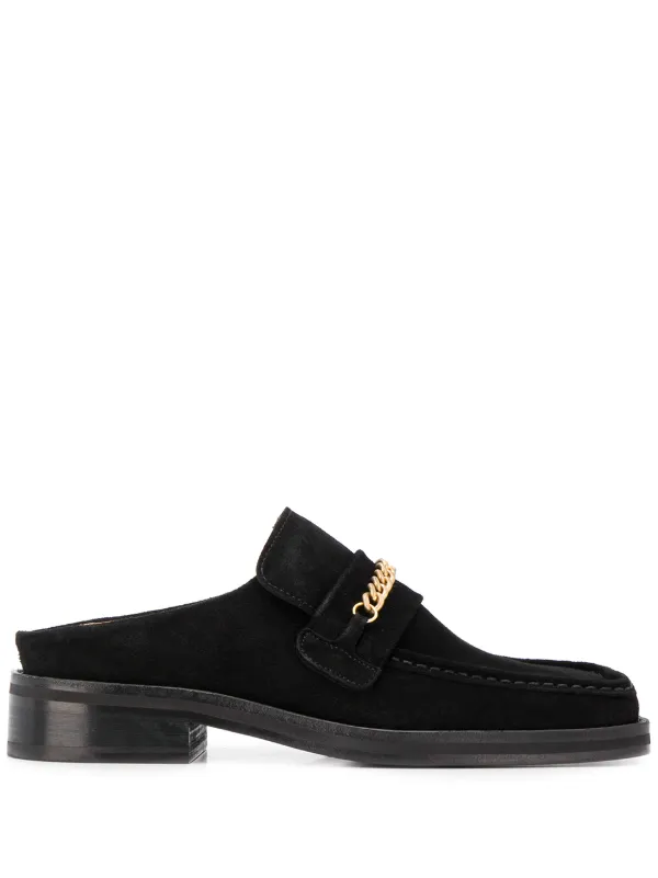 black loafer mules