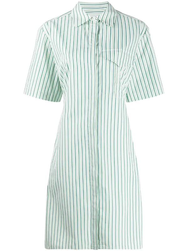 green striped shirt dress