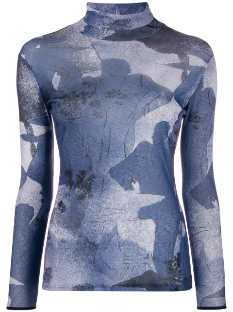 Victoria Victoria Beckham abstract print turtleneck top