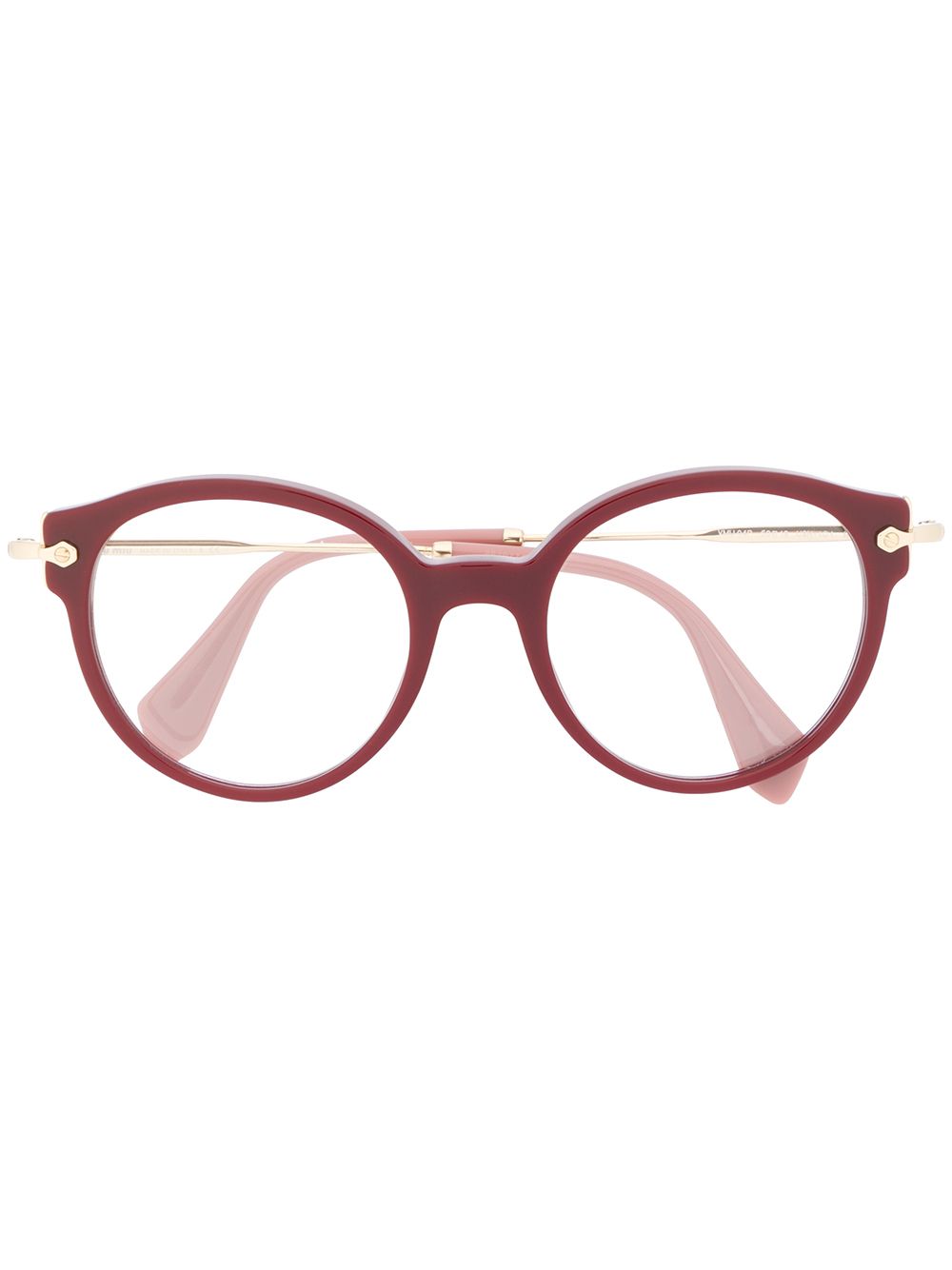 фото Miu Miu Eyewear очки в круглой оправе черепаховой расцветки