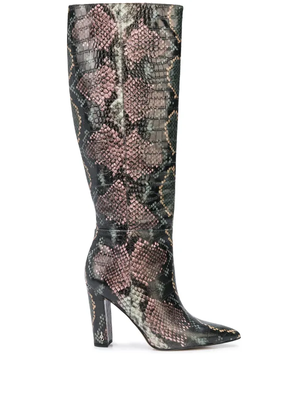 sam edelman blue snakeskin boots