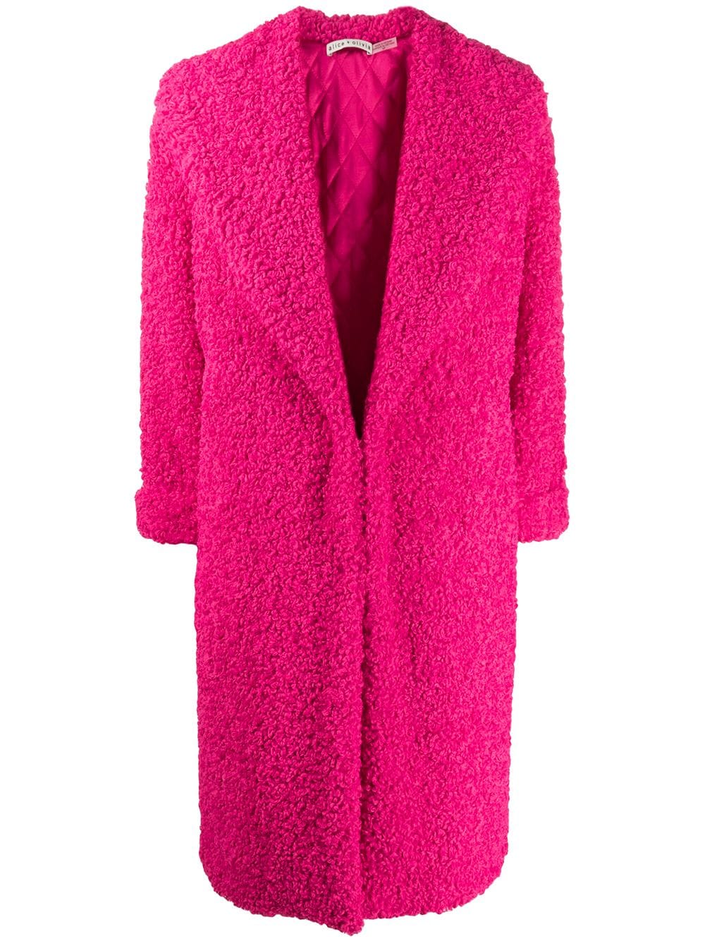 Alice And Olivia Oversized Textured Coat In Pink | ModeSens