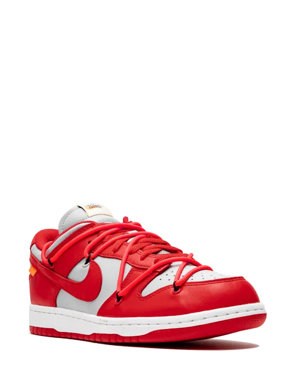 Nike X Off-White Dunk Low University Red Sneakers - Farfetch