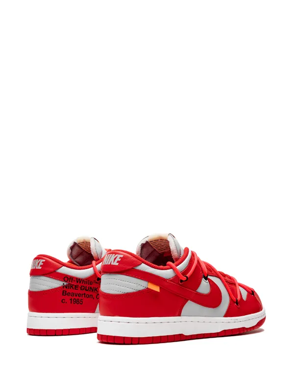 Nike X Off-White Dunk Low University Red Sneakers - Farfetch