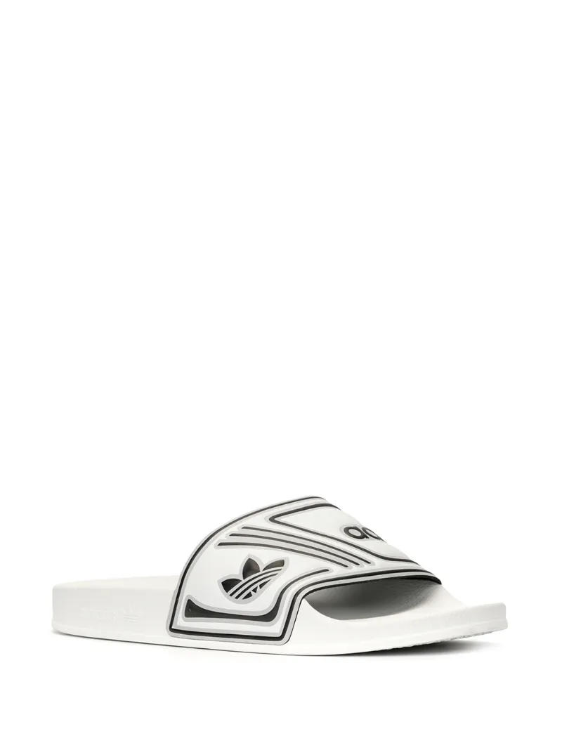 Adidas Originals Logo Pool Slides In White