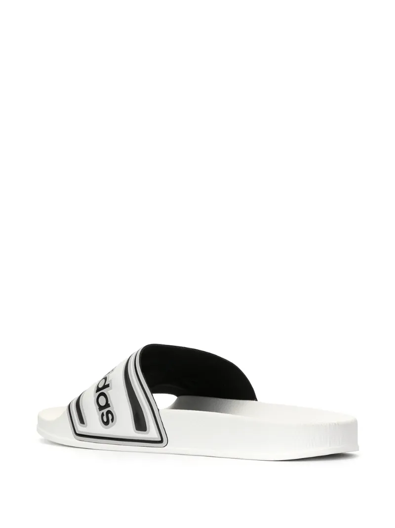 Adidas Originals Logo Pool Slides In White