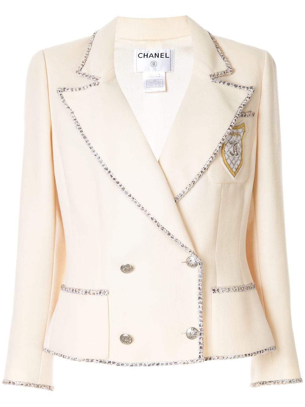 CHANEL Pre-Owned 2005 Logo double-breasted Blazer - Farfetch