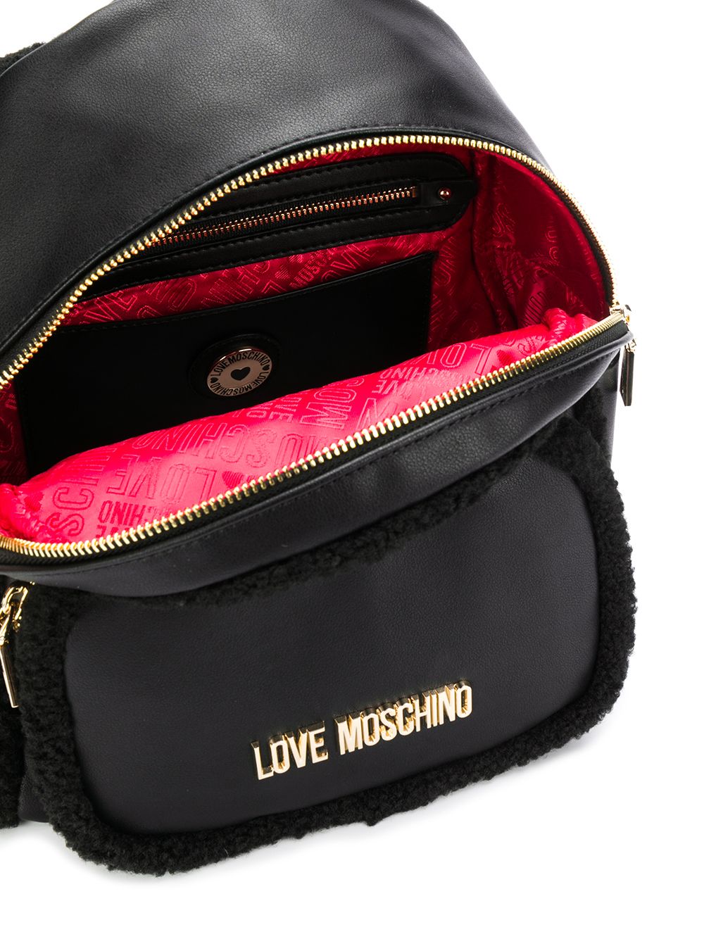 фото Love Moschino рюкзак со вставкой из овчины