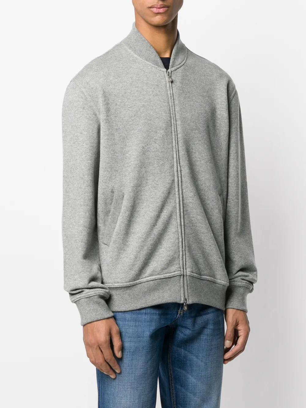 Brunello Cucinelli Sweater met rits Grijs