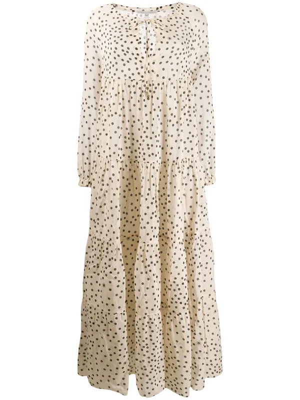 polka dot tiered maxi dress