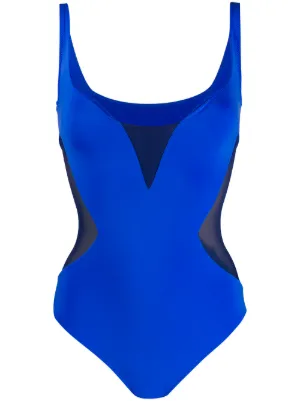 新品★ステラマッカートニー★バイカラーホルターネック ワンピース水着★MLブルー Stella McCartney（ステラ・マッカートニー）ウィメンズ 水着