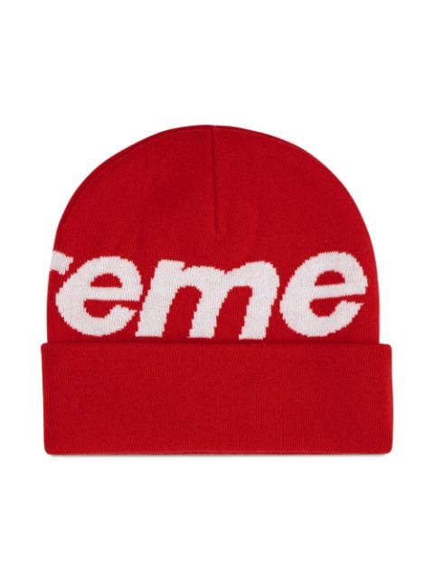 red and white supreme beanie