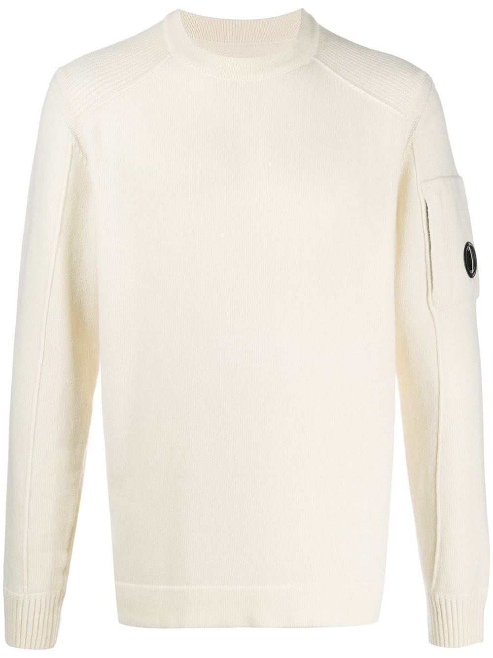 C.p. Company Ribbed Detail Crew Neck Sweater In Neutrals