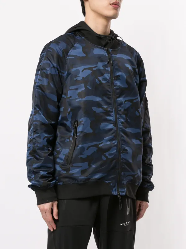 blue camo bomber jacket