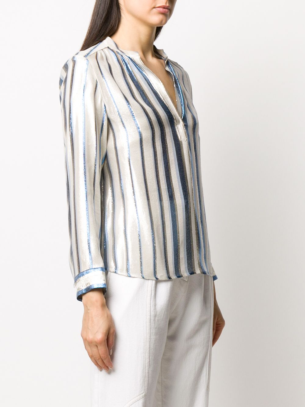 фото Masscob tukker metallic striped print blouse