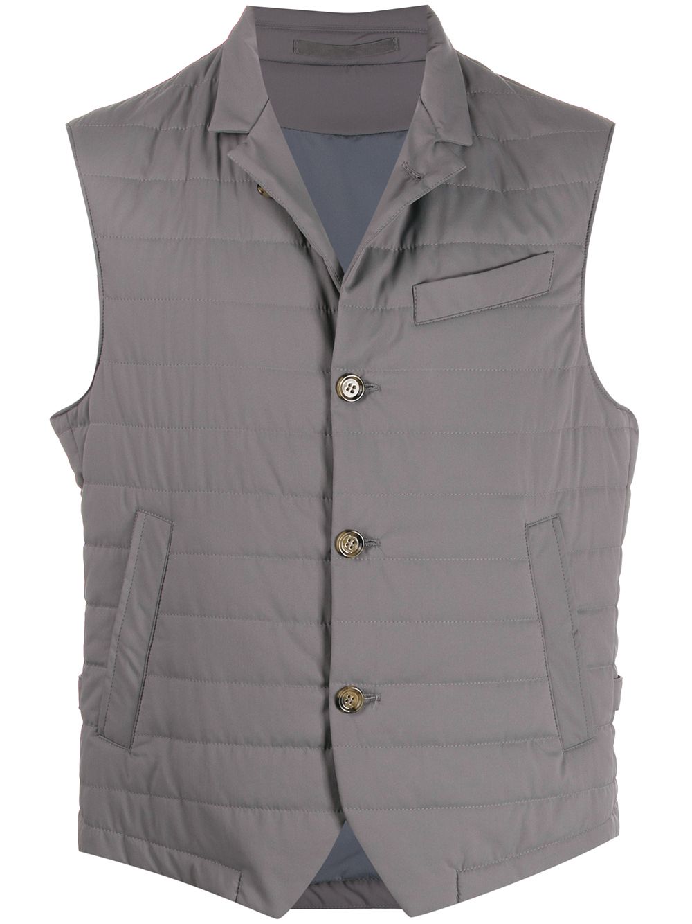 Eleventy Fitted Padded Gilet In 灰色