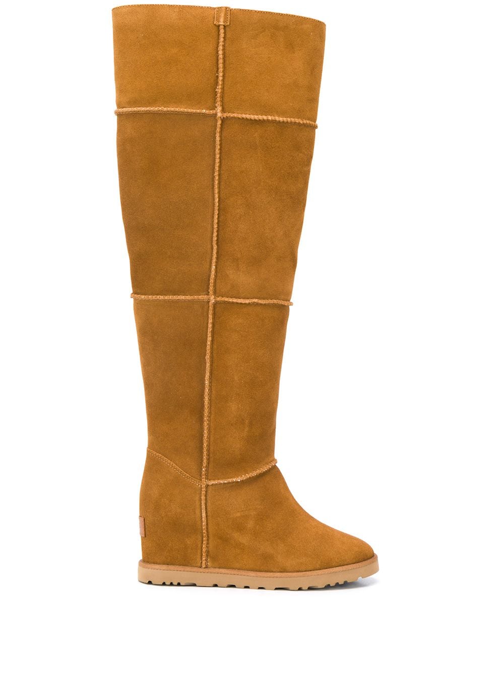 Ugg Panelled Wedge Heel Boots In Brown