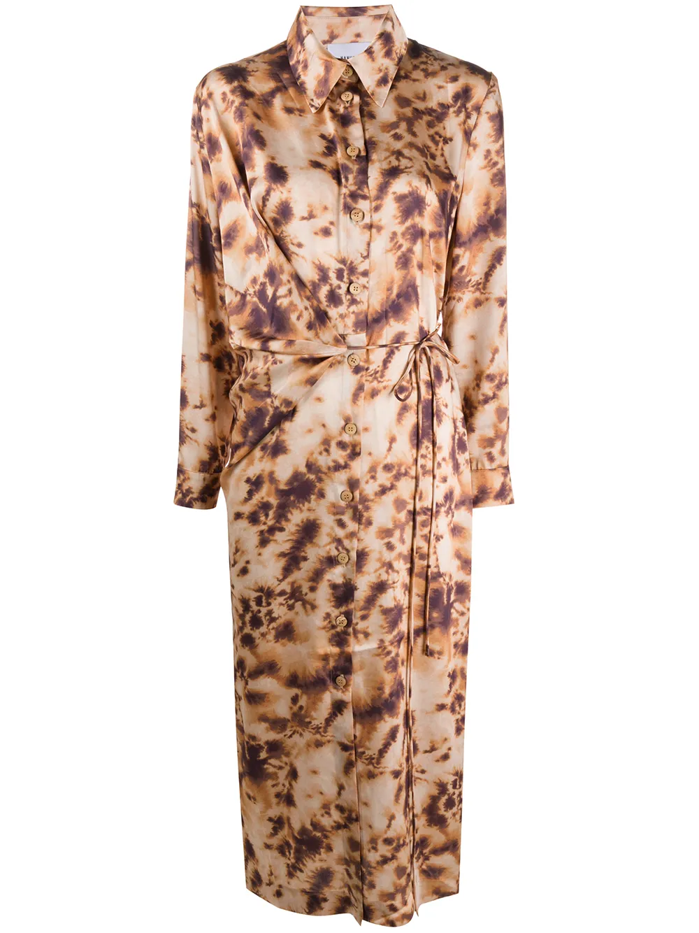 NANUSHKA TIE-DYE BELTED SHIRT DRESS