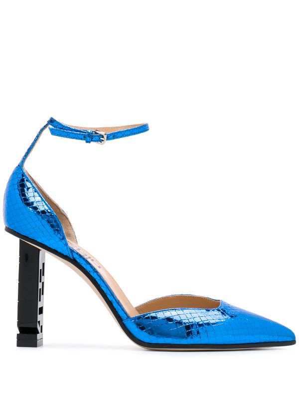 blue snakeskin pumps