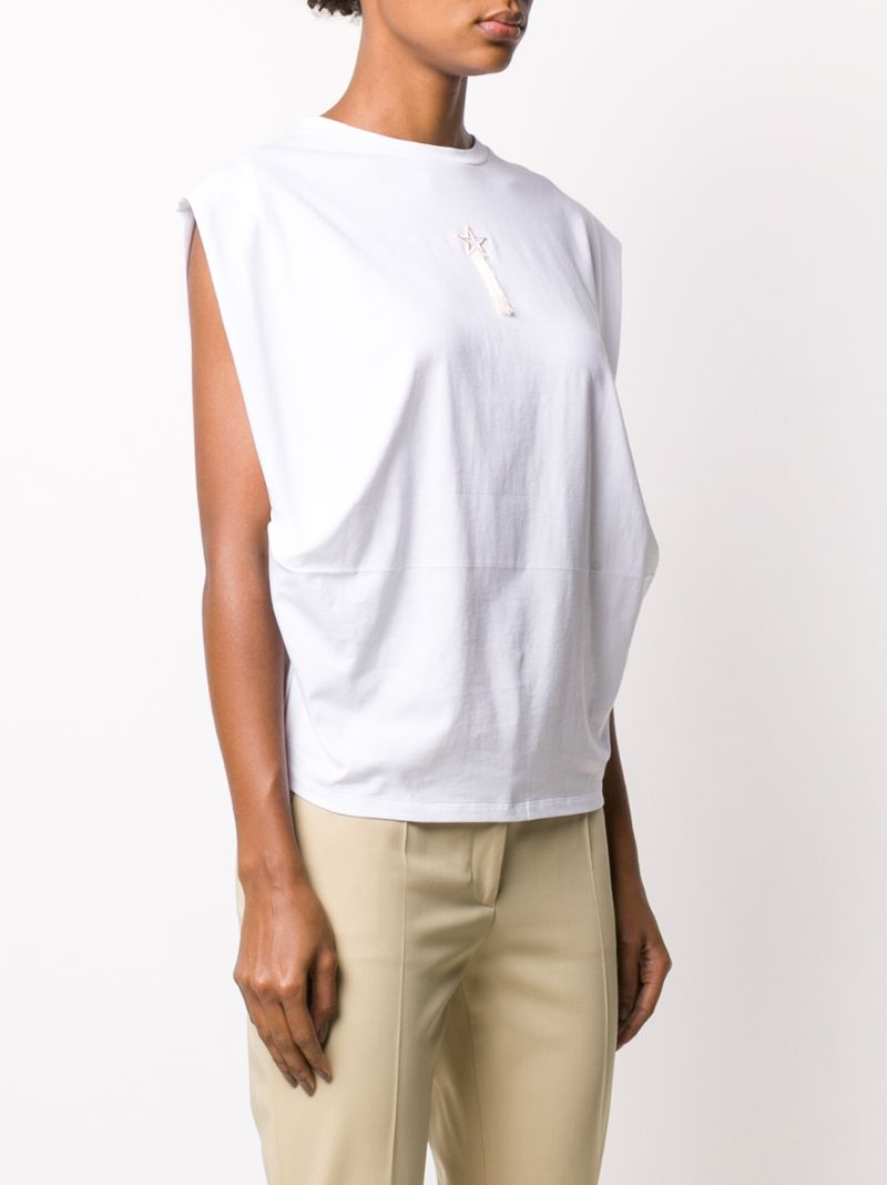 Shop Stella Mccartney Star-embroidered Origami T-shirt In White