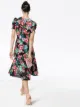 Image 2 of Les Rêveries Hibiscus print midi dress