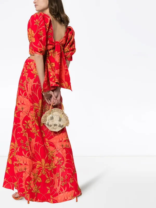 red linen maxi dress