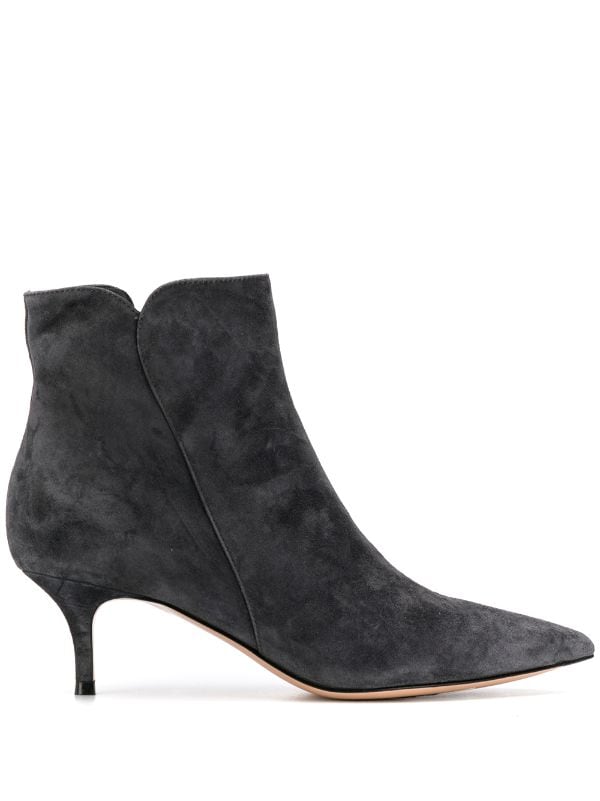 gray suede ankle boots low heel